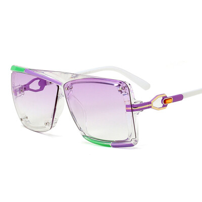 

Peekaboo Transparent Frame Sunglasses Female Brand White Purple Blue Pink Tinted Glasses Sun Women Square UV400 Protection Lens