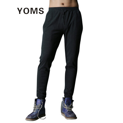 

YOMS casual pants men's men's cotton leisure home loose art sports feet casual pants deep gray gray  185