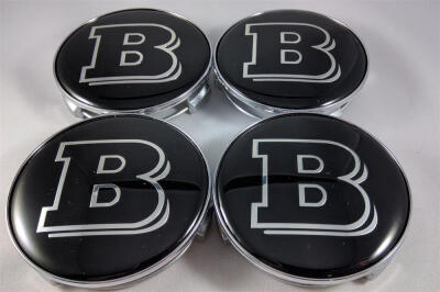 

4pcs×75mm Mercedes Benz Wheel Center Caps Emblem Black BRABUS Logo Hubcaps