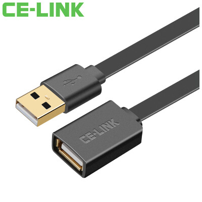 

CE-LINK 3876 USB2.0 удлинительная линия для мужчин и женщин 2 метра AM / AF высокоскоростная передача данных удлинитель удлинительный кабель U диск мыши клавиатура удлинитель линия плоская линия черный