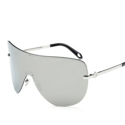 

Peekaboo oversized one piece len sunglasses polarized men metal leg shades women polarized windproof rimless glasses