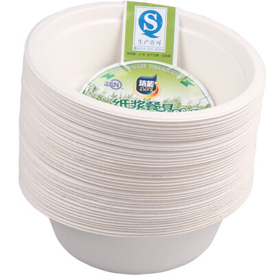 

Clean energy 350ML disposable paper bowl 40 only can be degraded waterproof&anti-oil for microwave oven JN-0204 ø135 66
