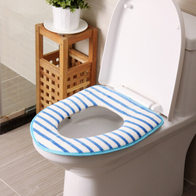 

Jingdong Supermarket Ou Runzhe toilet pad flange flannel striped warm toilet toilet seat pad 4 color suit