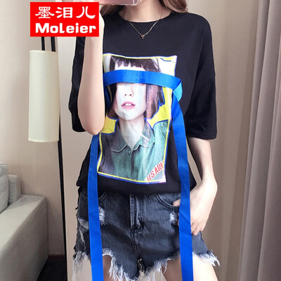 

Large size womens clothing south Korean edition fat mm add fertilizer to increase 2017 summer outfit new fashionable beauty head