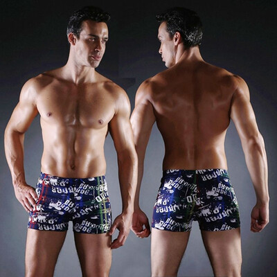 

Men Favorite Vintage Prints Elastic and ties Swimming shorts Plus size  Cool men Swimwear trunks