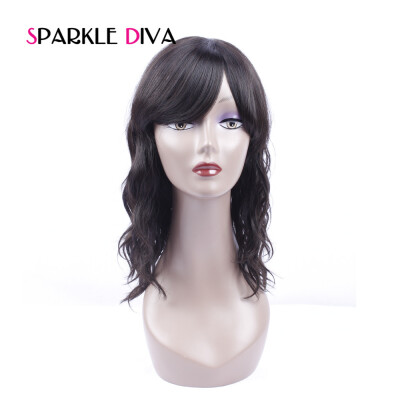 

Peruvian None Lace Human Hair Wigs For Black Women Natural Wave Pre Plucked With Baby Hair Non Remy Hair