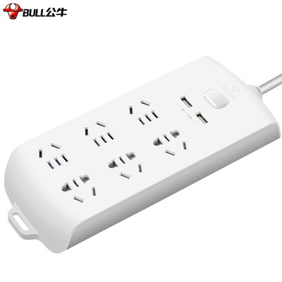 

Bull BULL GN-B206U new national standard with USB socket plug board row row of plug wiring board drag line board 6 total control length of 3 meters