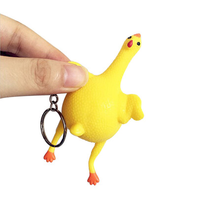 

Laying Egg Hens Key Chain Screaming Chicken Funny Relax Toys with Ring Fidget Toys