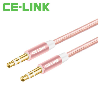 

CE-LINK AUX audio cable with 3.5mm stereo audio cable connection 1 meter car phone flat headphone audio cable rose gold A2450