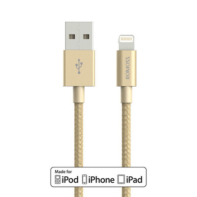 

Roma ROMOSS Lightning CB13n soil Hao gold MFi certification Apple charge line iphone8x 7plus 6S mobile fast charge data cable