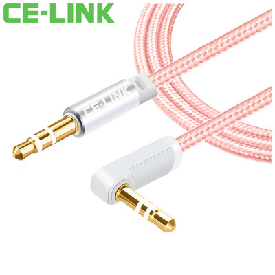 

CE-LINK 2463 Автомобиль AUX кабельный локоть 1,5 м 3,5 мм стерео аудио кабель для мобильного телефона плоский усилитель MP3 DVD розовое золото