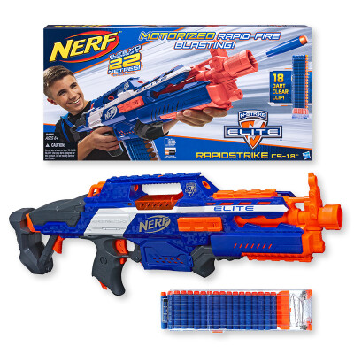 

передатчики элитной серии Hasbro (Hasbro) NERF Тепло мягкий пистолет пуля прицела CS-18 (Blue Orange Harmonia издание) Открытые Игрушки A4492