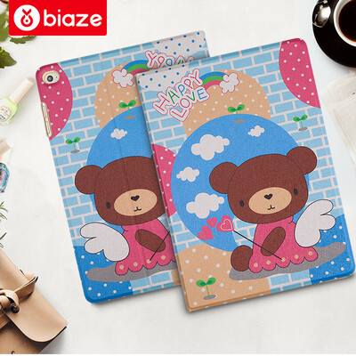 

BIAZE Apple iPad Mini4 Case mini4 от имени кобуры / защитной оболочки умный сон мультфильм окрашенные серии ангел-медведь