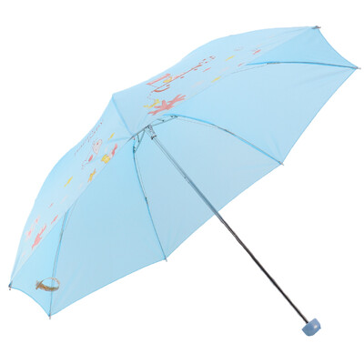 

Paradise umbrella high-density color polyester spinning three fold steel bar steel umbrella sunny umbrella 339S light blue
