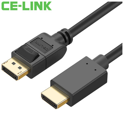 

CE-LINK DP to HDMI high-definition cable 2 m version 12 DP to HDMI cable high-definition TV monitor projector line support 4K 2K1586