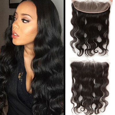 

Peruvian remy hair Body Wave lace frontal closure ear to ear 13x4 bleached knots 100% human hair closures