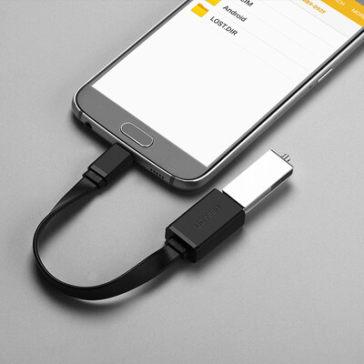 

Зеленый с разъемом Micro USB OTG кабель адаптера Andrews плоский кабель / U-телефон поддерживает Huawei / проса / Samsung / Meizu плоские черные линии 15см 10821