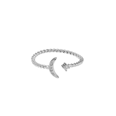 

Ji Sha AGATHA 222002C Korean tide jewelry ring 925 silver personality simple atmosphere fresh wild fashion Harajuku opening ring