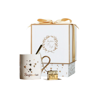 

Jingdong Supermarket Yizi home twelve constellations creative ceramic mug scorpio coffee cup send girls boys girlfriend gift birthday gift set with spoon