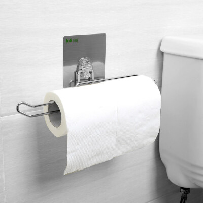 

Le stickers bathroom stainless steel punch-free paper towel rack toilet tissue box bathroom wall-mounted roll holder hotel bathroom strong seamless toilet paper holder kitchen toilet paper holder without cover long section