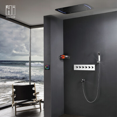 

HIDEEP Modern Thermostatic Wall Mounted Bar Shower Mixer Tap Valve Brass Body Chrome Finished