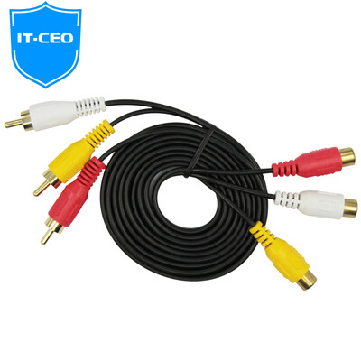 

IT-директор V083R AV три аудио и видео кабели RCA линия 3RCA 3RCA три пары хорошо известный красный и желтый AV переключатель проводки кабельного телевидения телеприставки 2 метров Black