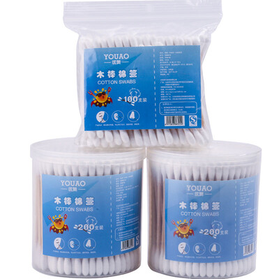 

YOUAO YOUAO double-headed wood cotton swab ear nose clean cotton swab two barrels of 400 donated 100 UMQ500