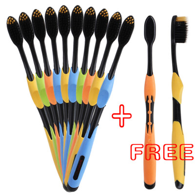 

102 PCS Black Bamboo Charcoal Nano Brush Soft Toothbrush