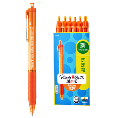 

Paper Mate Ballpoint Pens 300 RT 07MM Orange Paper Box 12 Pack
