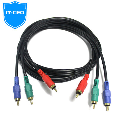 

IT-CEO V083R AV audio and video cable three pairs of three lotus head line 3RCA to 3RCA male to public AV adapter line red and white TV set-top box line 2 meters black