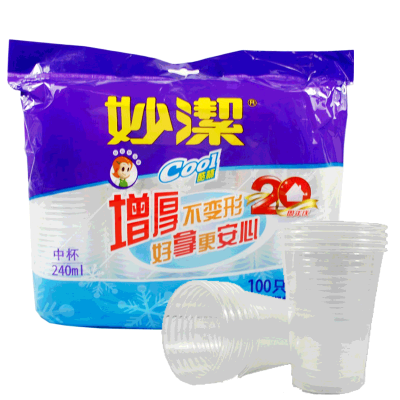 

Jingdong supermarket] Miaojie disposable plastic cup 240ml medium 50 loaded