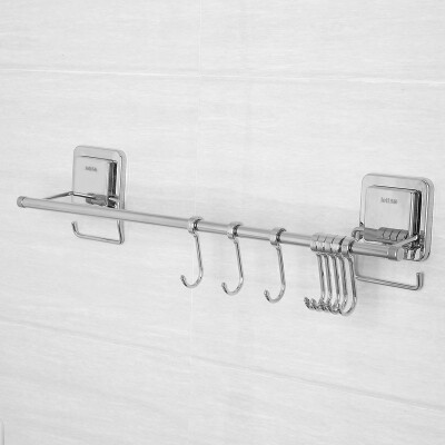 

Le stickers bathroom rack bathroom stainless steel towel bar hotel bathroom free punching towel bar strong seamless wall-mounted single pole toilet towel rack hardware accessories