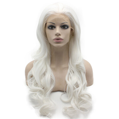 

Long Wavy Heat Resistant Synthetic Hair White Lace Front Party Wig