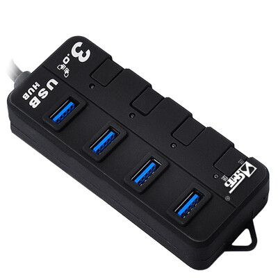 

Sanba (SANBAO) CQB-308 USB3.0 splitter high-speed expansion usb hub a drag four usb 3.0 hub sub-control button function black