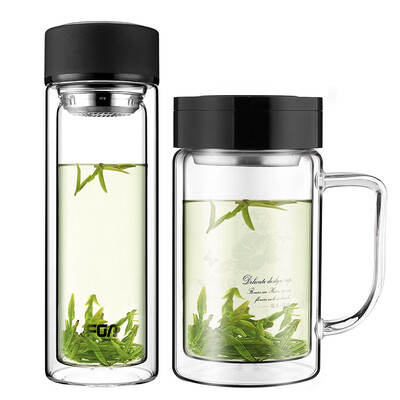 

[Jingdong Supermarket] Fu Guang double transparent belt covered with filter tea insulation business water cup 280ml