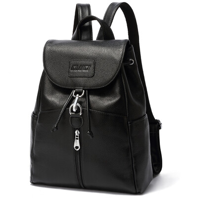 Ke Lu Chi CLUCI first layer of leather shoulder bag female Korean version of the trend of ladies bag retro school wind handbags travel backpack C60051 brown