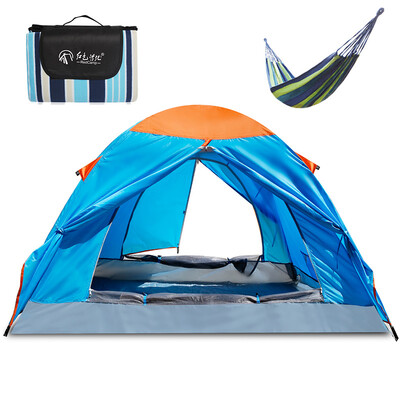 

Red camp outdoor tent double double windproof wild camping tent moon blue