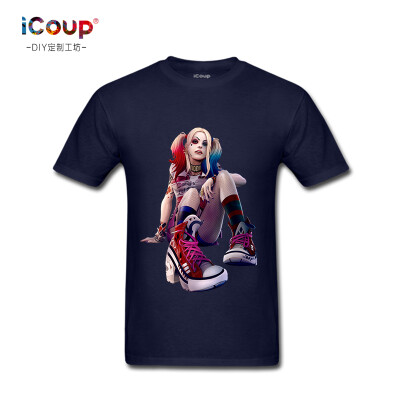 

2017 summer new product Suicide Squad cartoon Suicide Squad halliquine film custom round collar T-shirt