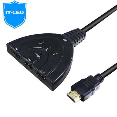 

IT-директор V08HD3 трехпроводной коммутации HDMI 3x1 3 в HDMI разветвитель / преобразователь с HDMI кабелем длиной 0,2 м удлинитель черный