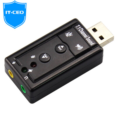 

IT-директор Y2AV-2 USB внешняя звуковая карта независимая звуковая карта для ноутбука / настольного компьютера USB 7.1 внешняя звуковая карта расширения свободный диск черный
