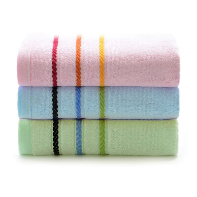 

Bamboo towel towel towel bamboo fiber wash towel bamboo charcoal face towel color powder blue&green three loaded 105g piece 34 76cm