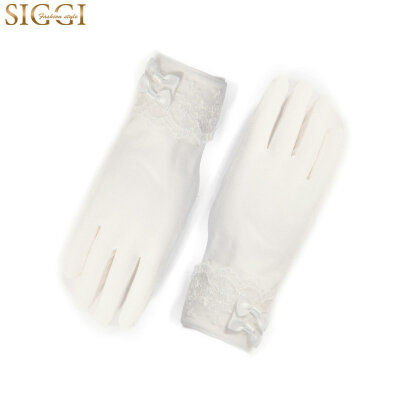 

Siggi CM16900 female summer Korean fashion lace butterfly knot anti-ultraviolet riding driving gloves sun gloves white 23 * 9cm