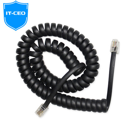 

IT-CEO V084D-3 telephone line reel basephone handset / microphone / connection / handle / spring / curve 4P4C plug not straight straight 0.4 m white