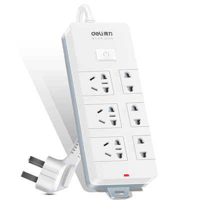 

Deli 18263 new national standard 8-bit combination hole 5 meters anti-electric control switch socket plug plug board