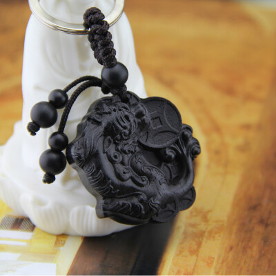 

Chinese Traditional Wood Products Ebony Make a fortune Chinese Dragon child Car Key Ring Pendant Keychain