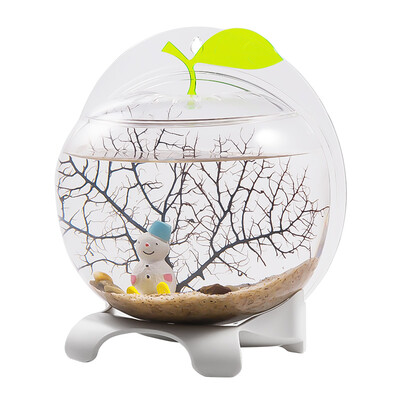 

Qi Yi natural apple dual-cylinder small fish tank mini-tank fish tank home bucket fish tank acrylic fish tank black with light FA18LB
