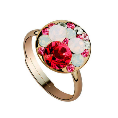 

Yoursfs® 18K Rose Gold Plated Micky Mouse Rings Use Red Austrian Crystal Fashion Jewelry