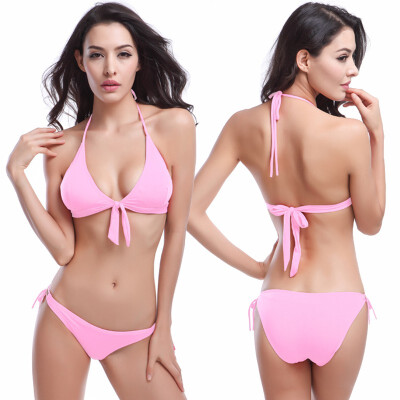 

Hot Wholesale Bowknotted Top Removable Padding Strappy 2016 Victoria Style Cheap Bikinis Women Dropshipping .M.L.XL