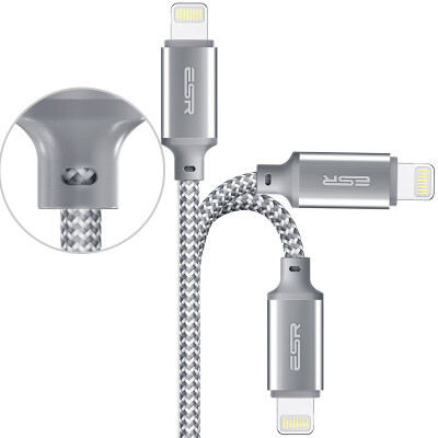 

Illustrator Type-c to lightning Apple data cable for the new MacBook / iPhone7 / 7Plus / 6s / 6 / SE / iPad Air woven deep gray