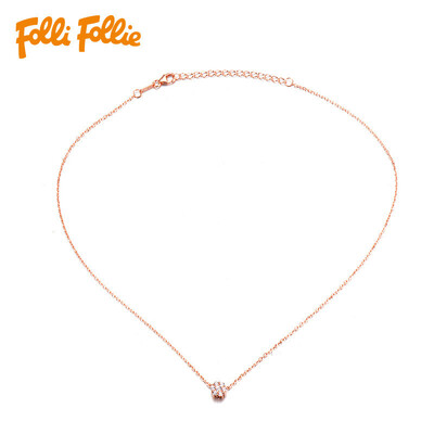 

Folli Follie Ms. Fuli Li SILVER SNOWFLAKE series rose gold diamond necklace 3N16S043RC